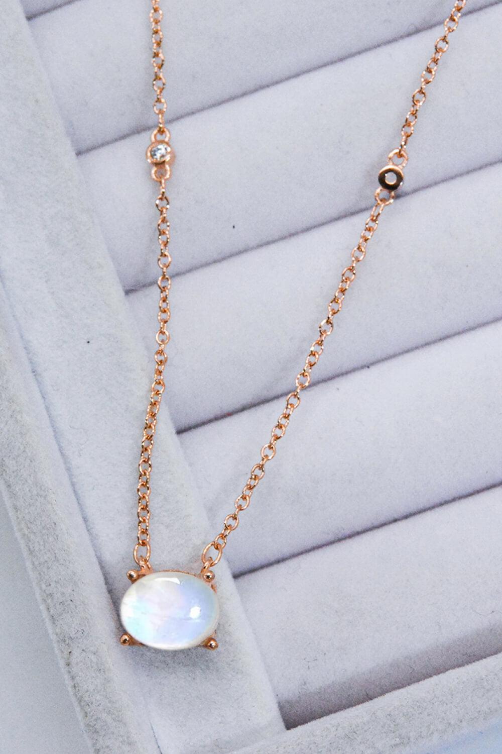 Geometric Moonstone Pendant Necklace Moonstone - Tophatter Daily Deals