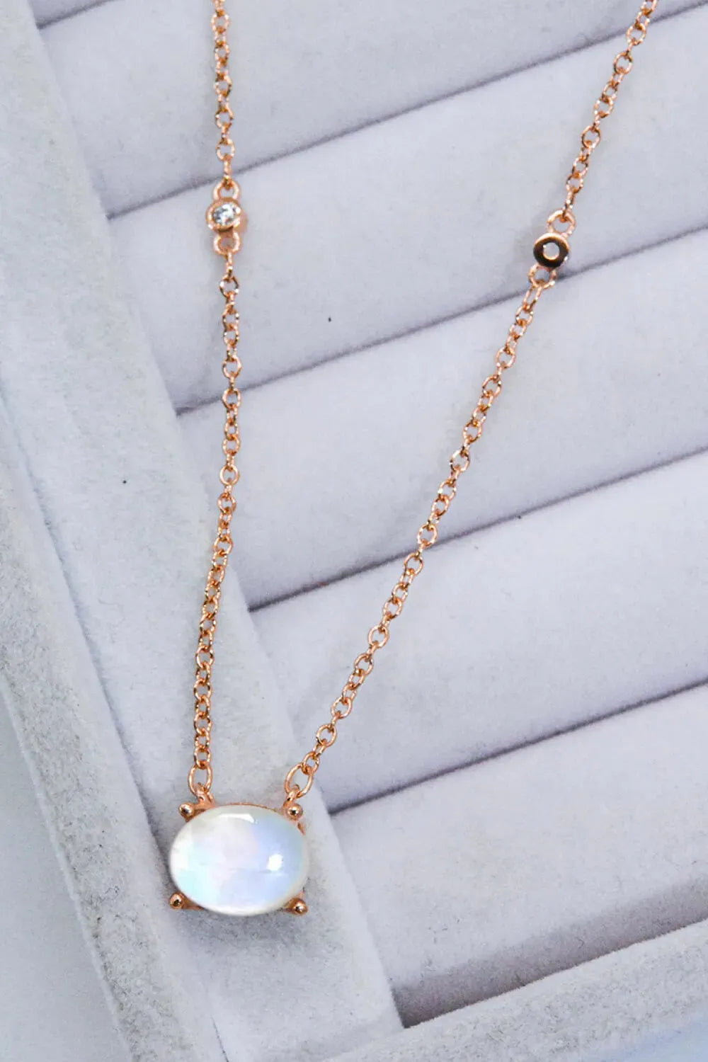 Geometric Moonstone Pendant Necklace Moonstone - Tophatter Daily Deals