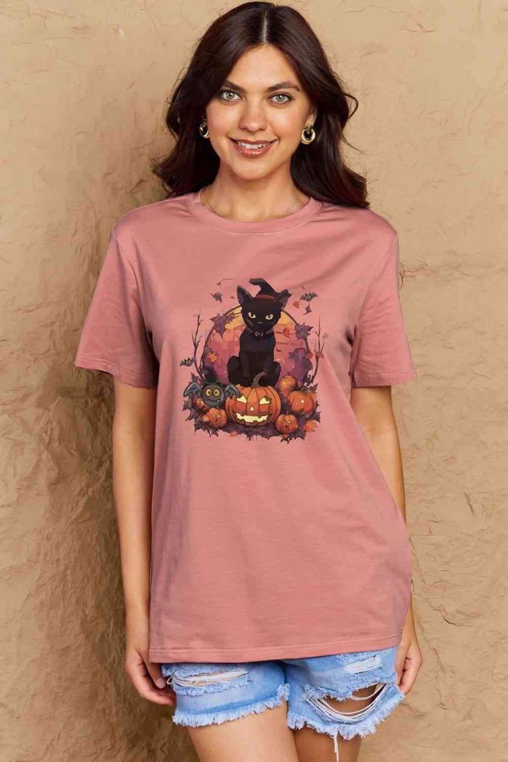 Simply Love Full Size Halloween Theme Graphic T-Shirt Women's T-Shirts - Tophatter Daily Deals