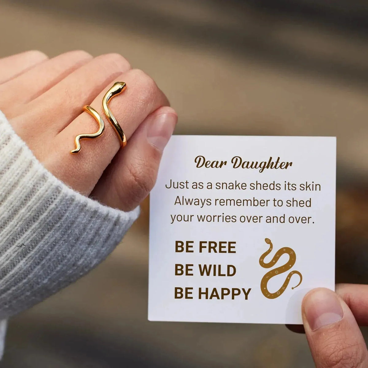 Snake Shape 18K Gold-Plated Bypass Ring Rings - Tophatter Daily Deals
