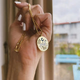 Brass 18K Gold-Plated Coin Shape Pendant Necklace Necklaces - Tophatter Daily Deals