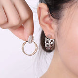 Stainless Steel C-Hoop Earrings Earrings - Tophatter Daily Deals