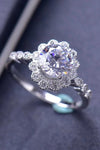 1.5 Carat Moissanite Floral-Shaped Cluster Ring Silver Moissanite - Tophatter Daily Deals