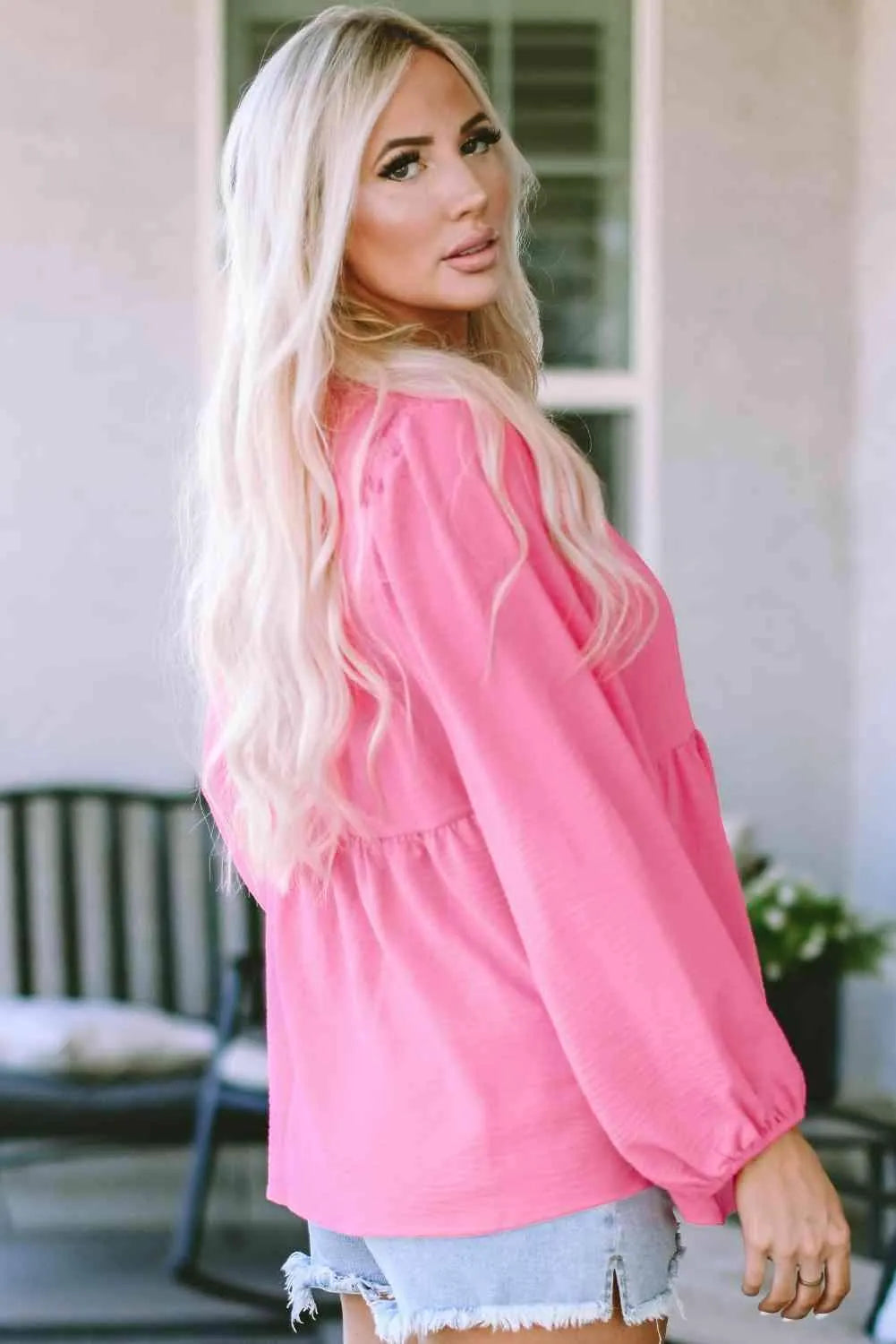 V-Neck Babydoll Top Blouses - Tophatter Daily Deals