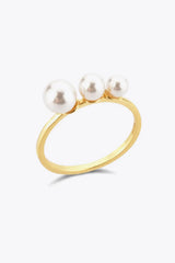 Pearl 925 Sterling Silver Ring Gold Rings - Tophatter Daily Deals