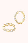 Moissanite Crisscross Hoop Earrings Gold One Size Moissanite - Tophatter Daily Deals