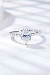 1.8 Carat Moissanite Side Stone Ring Silver Moissanite - Tophatter Daily Deals