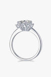 Adored 1 Carat Moissanite 925 Sterling Silver Cluster Ring Moissanite - Tophatter Daily Deals