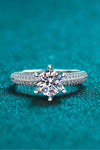 2 Carat Moissanite 925 Sterling Silver Side Stone Ring Moissanite - Tophatter Daily Deals