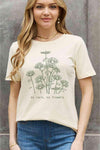 Simply Love Full Size NO RAIN NO FLOWERS Graphic Cotton Tee Ivory Women's T-Shirts - Tophatter Daily Deals