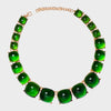 Alloy & Rhinestone Necklace Green One Size Necklaces - Tophatter Daily Deals