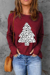 Christmas Tree Graphic Long Sleeve T-Shirt Women's T-Shirts - Tophatter Daily Deals