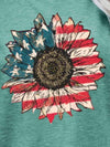 US Flag Flower Graphic Tee Women's T-Shirts - Tophatter Daily Deals