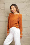 Double Take Long Raglan Sleeve Round Neck Top Blouses - Tophatter Daily Deals