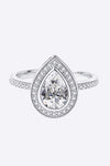 925 Sterling Silver Teardrop Moissanite Ring Moissanite - Tophatter Daily Deals