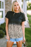 Printed Short Sleeve Round Neck Tee Black Women's T-Shirts - Tophatter Daily Deals