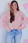 Leopard Exposed Seam Blouse Blush Pink Blouses - Tophatter Daily Deals