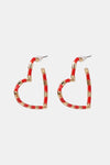 Heart Shape Dangle Earrings Red One Size Earrings - Tophatter Daily Deals
