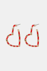Heart Shape Dangle Earrings Red One Size Earrings - Tophatter Daily Deals