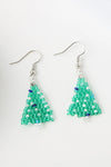 Beaded Christmas Tree Earrings Earrings - Tophatter Daily Deals