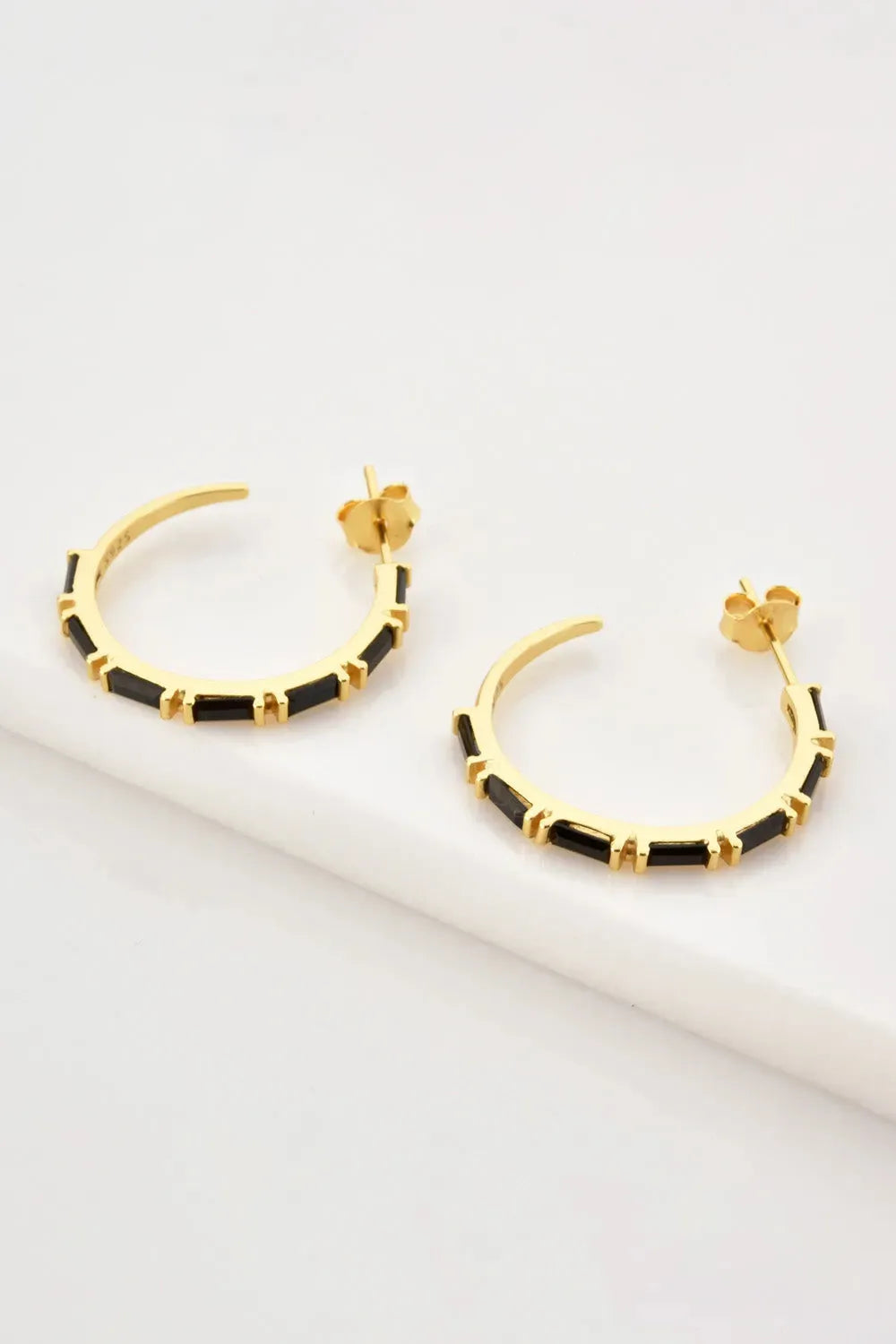 Zircon 925 Sterling Silver C-Hoop Earrings Earrings - Tophatter Daily Deals