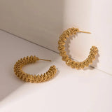 18K Gold-Plated Stainless Steel C-Hoop Earrings Earrings - Tophatter Daily Deals