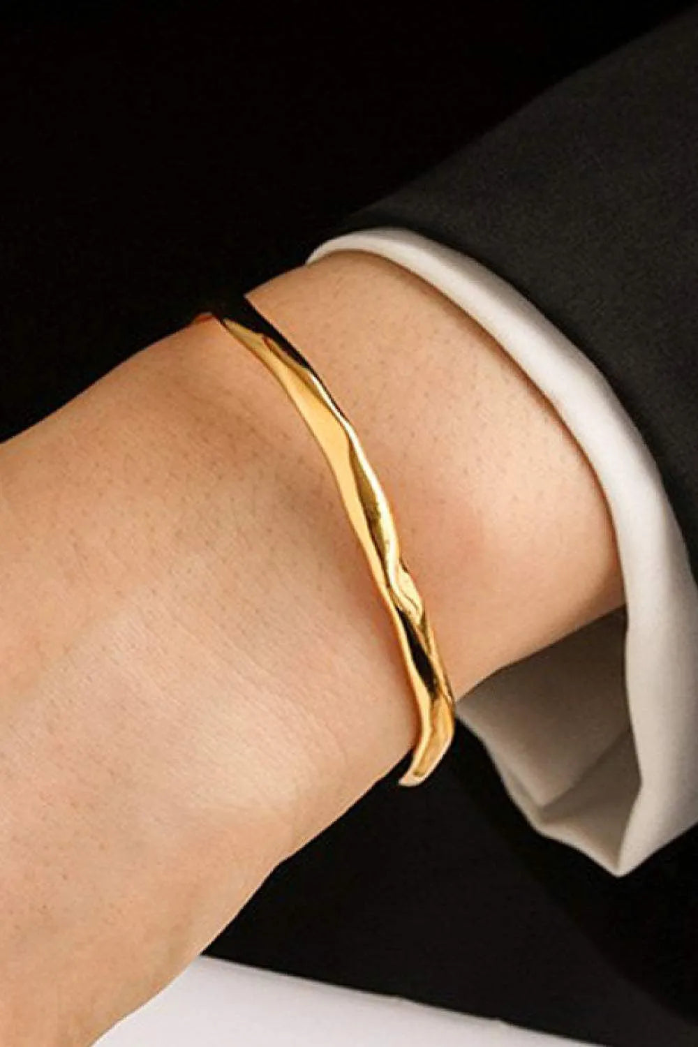 Dream Girl Hammered Cuff Bracelet Gold One Size Bracelets - Tophatter Daily Deals