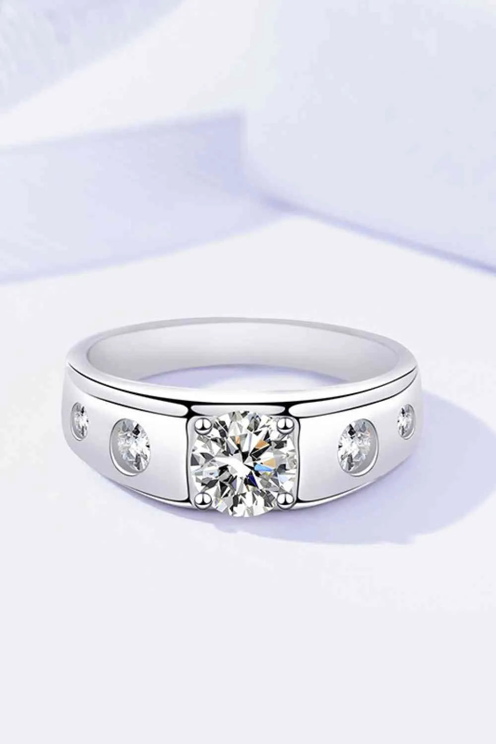 1 Carat Moissanite 925 Sterling Silver Ring Moissanite - Tophatter Daily Deals