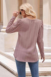 Round Neck Puff Sleeve Blouse Blouses - Tophatter Daily Deals