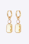 Glass Stone Decor Copper Earrings Pastel Yellow One Size Earrings - Tophatter Daily Deals