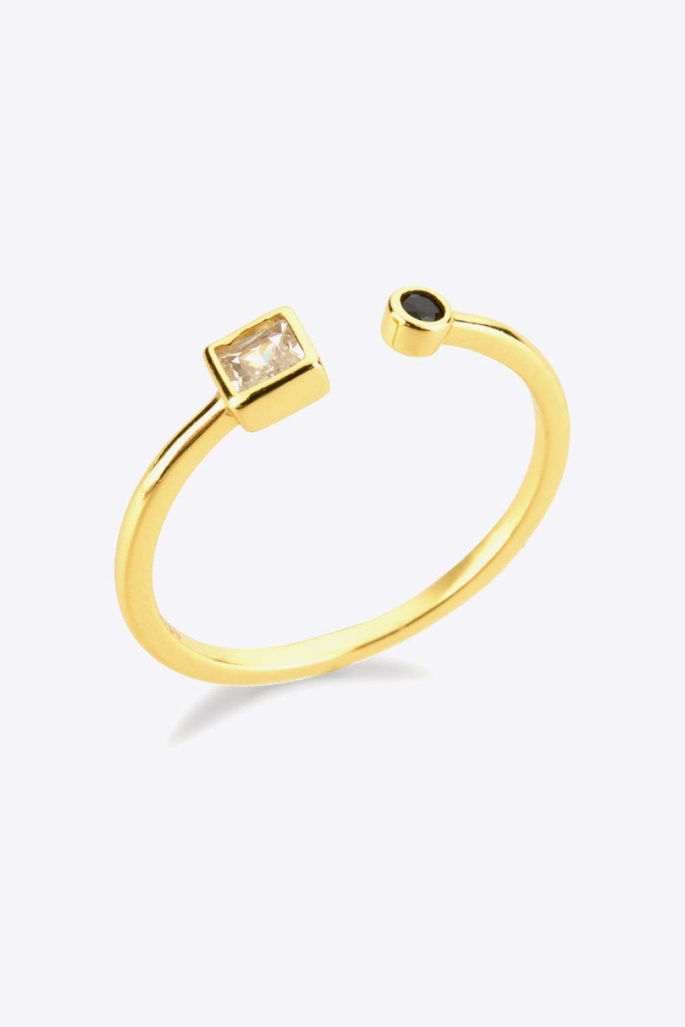 Zircon 925 Sterling Silver Open Ring Gold One Size Rings - Tophatter Daily Deals