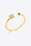 Zircon 925 Sterling Silver Open Ring Gold One Size Rings - Tophatter Daily Deals