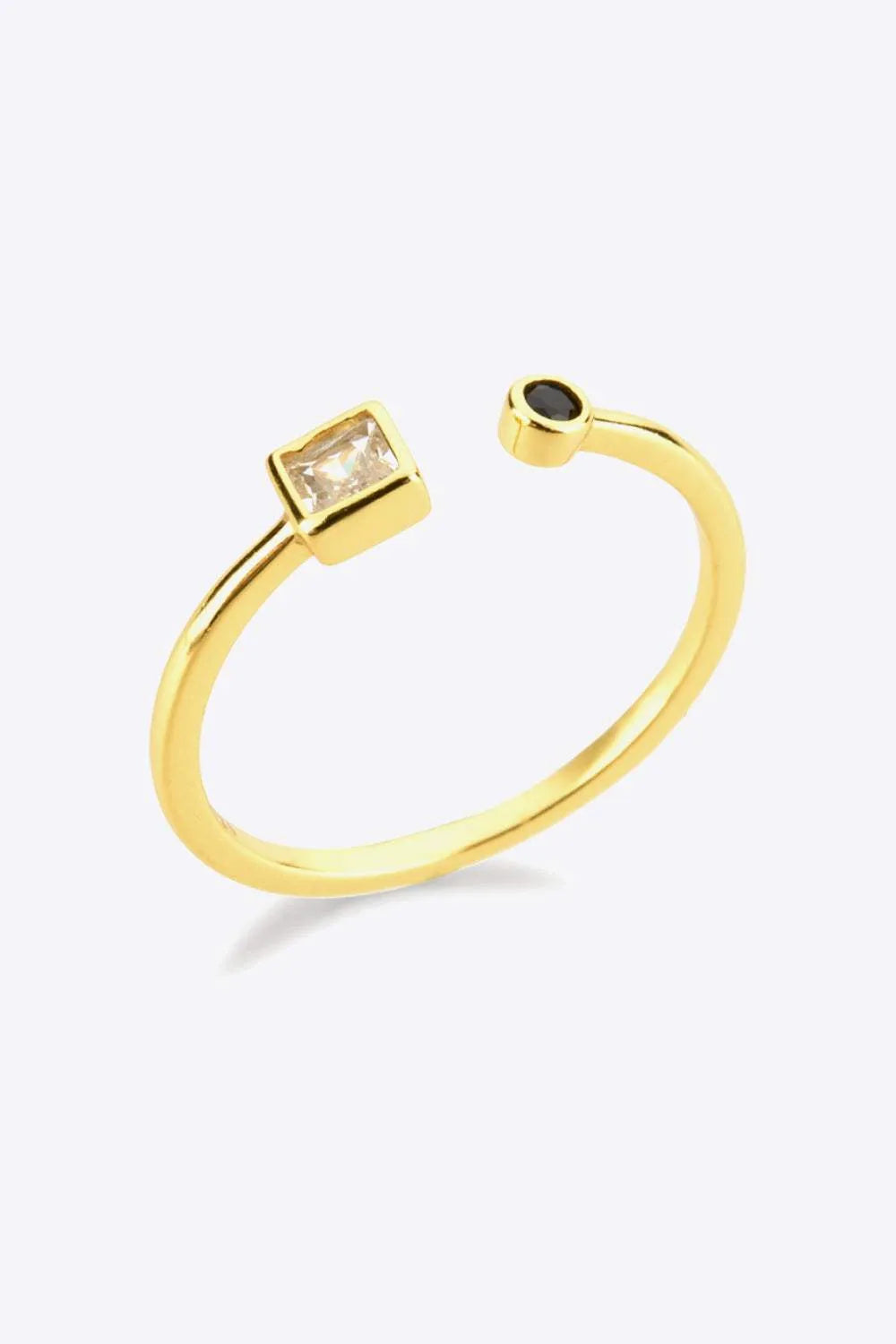 Zircon 925 Sterling Silver Open Ring Gold One Size Rings - Tophatter Daily Deals