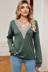 V-Neck Dropped Shoulder T-Shirt Matcha Green Women's T-Shirts - Tophatter Daily Deals