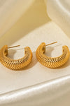 Stainless Steel Scale C-Hoop Earrings Earrings - Tophatter Daily Deals