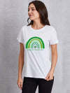 HAPPY ST. PATRICK'S DAY Round Neck T-Shirt White Women's T-Shirts - Tophatter Daily Deals