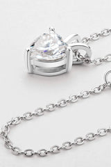 1 Carat Moissanite Heart-Shaped Pendant Necklace Moissanite - Tophatter Daily Deals