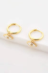Zircon 925 Sterling Silver Rhombus Drop Earrings Earrings - Tophatter Daily Deals