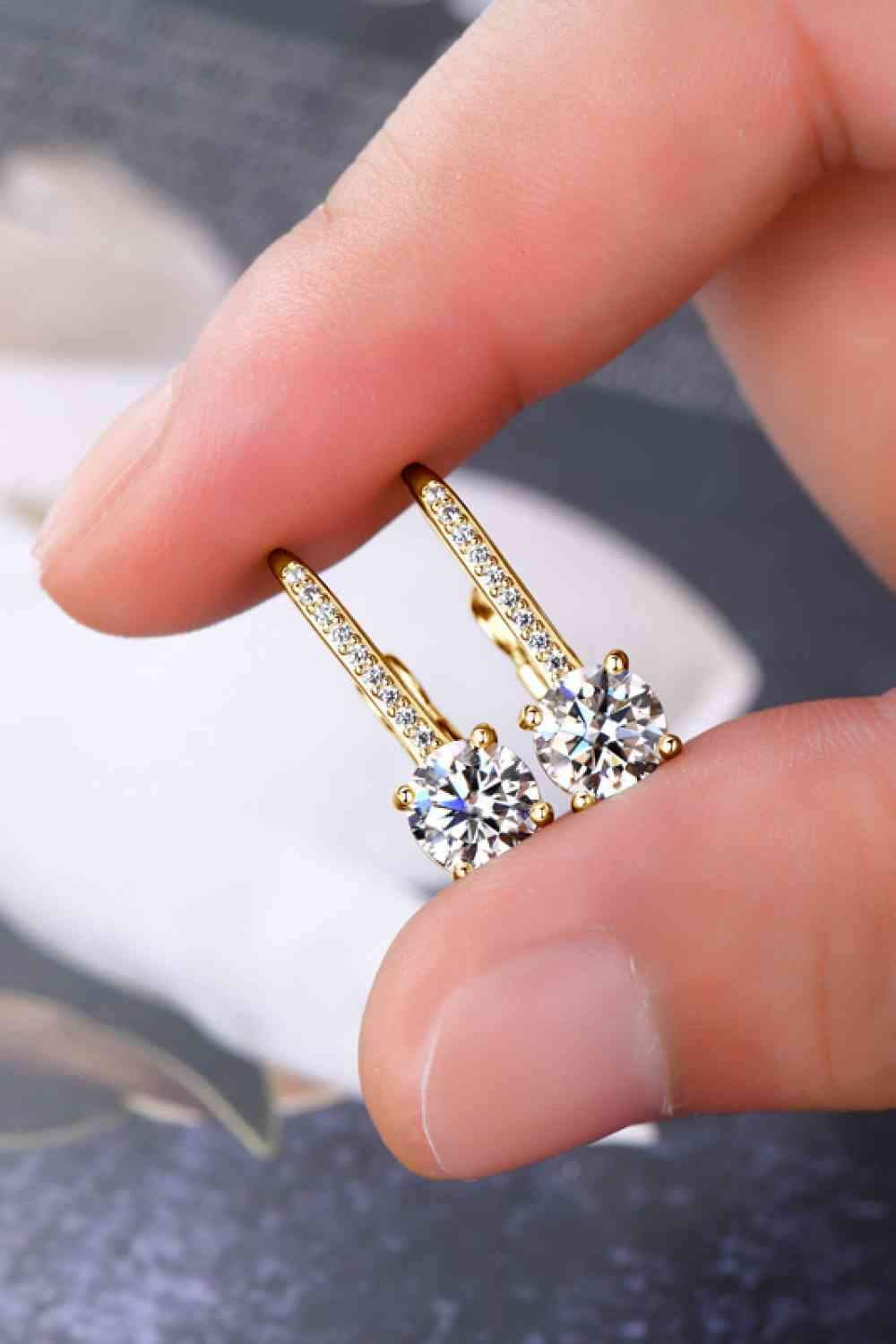 2 Carat Moissanite 925 Sterling Silver Earrings Moissanite - Tophatter Daily Deals