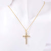 Stainless Steel Inlaid Zircon Cross Necklace Style C One Size Necklaces - Tophatter Daily Deals