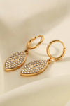 Inlaid Rhinestone Leaf Drop Earrings Earrings - Tophatter Daily Deals