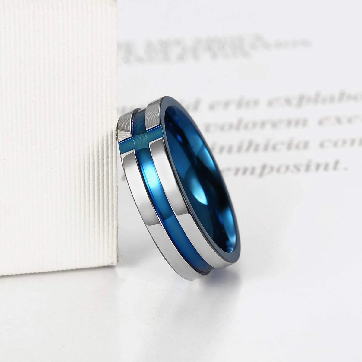 Contrast Titanium Steel Ring Rings - Tophatter Daily Deals