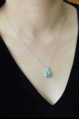 2 Carat Moissanite Square Pendant Necklace Moissanite - Tophatter Daily Deals