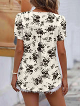 Ruche V-Neck Petal Sleeve Top Blouses - Tophatter Daily Deals
