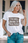 Slogan Graphic Cuffed Tee Women's T-Shirts - Tophatter Daily Deals