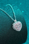 925 Sterling Silver 1 Carat Moissanite Heart Pendant Necklace Moissanite - Tophatter Daily Deals