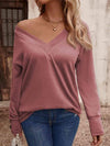 V-Neck Long Sleeve Top Women's T-Shirts - Tophatter Daily Deals