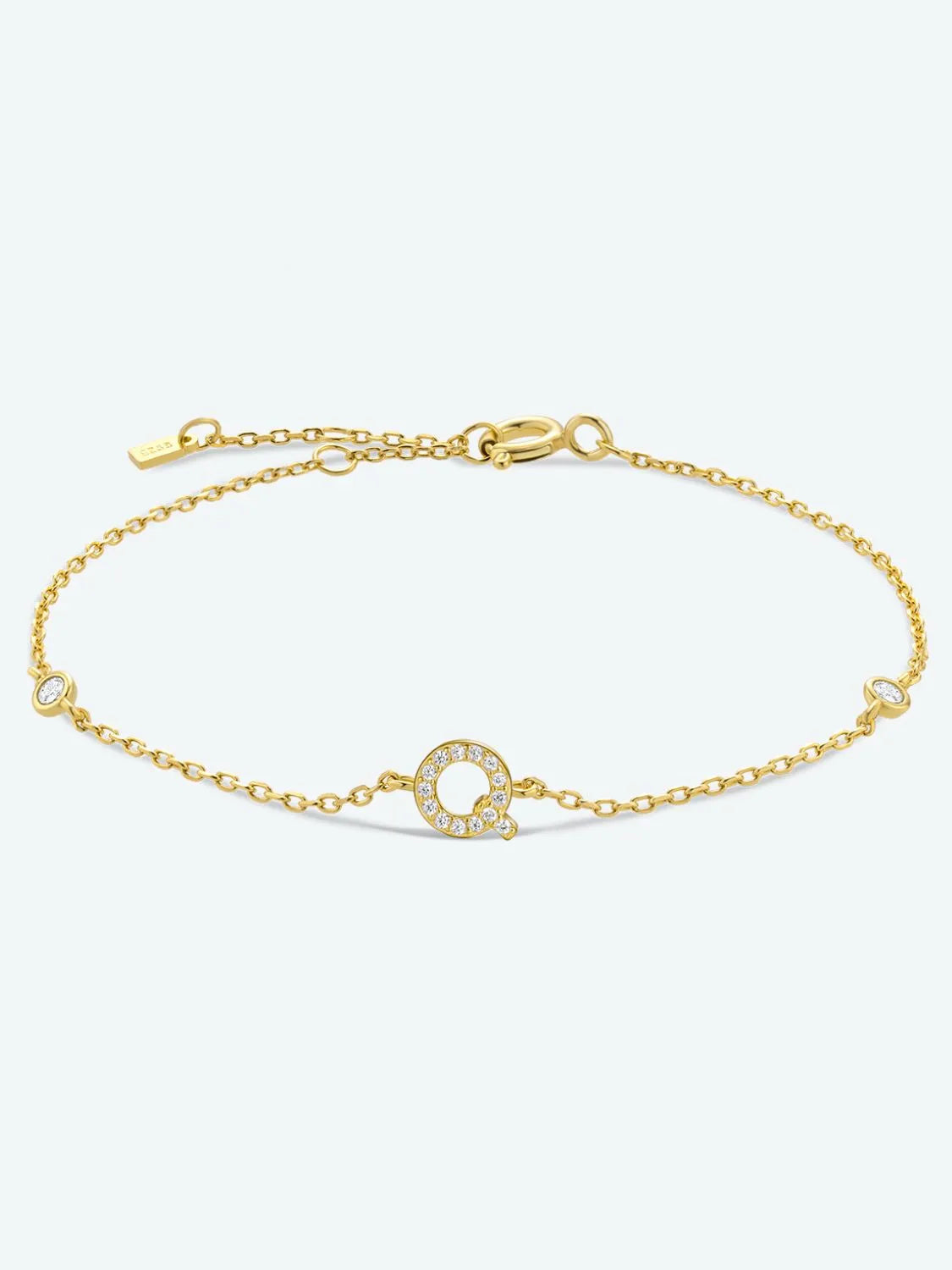 Q To U Zircon 925 Sterling Silver Bracelet Q Gold One Size Bracelets - Tophatter Daily Deals