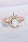 18K Rose Gold-Plated Natural Moonstone Ring Moonstone - Tophatter Daily Deals