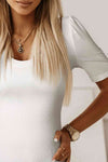 Ribbed Puff Sleeve Top - Tophatter Deals
